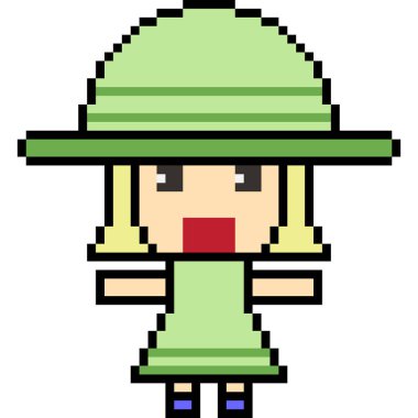 vektör pikseli sanat çizgi film anaokulu izole edildi