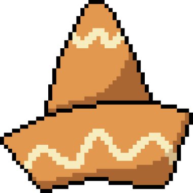 Vektör piksel sanatı Garip şapka izole çizgi film