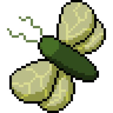 Vektör piksel resim sineği izole edilmiş çizgi film