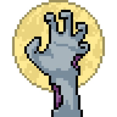 vektör piksel sanat zombi el izole cartoo