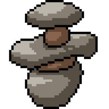 vektör piksel sanat soyut taş izole çizgi filmi