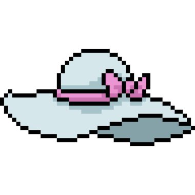 Vektör pikseli sanat şapkası izole edilmiş çizgi film