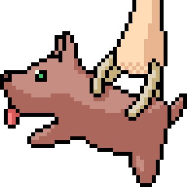 vektör piksel resim köpek çantası izole edilmiş çizgi film