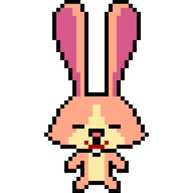 vektör piksel sanat tavşanı izole edildi