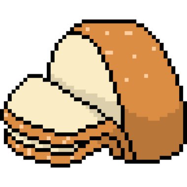 vektör piksel sanatı izole edilmiş ekmek çizgi filmi