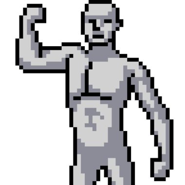 vektör piksel sanat adamı heykeli izole edilmiş çizgi film