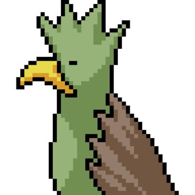 Vektör piksel sanat kuşu kibirli izole çizgi film