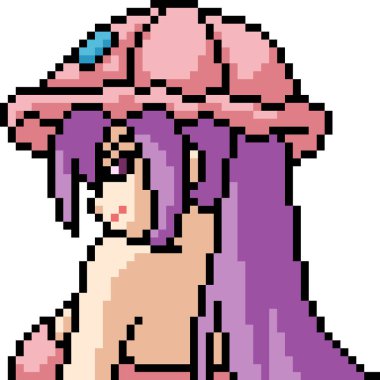 vektör piksel sanat anime kız izole çizgi film