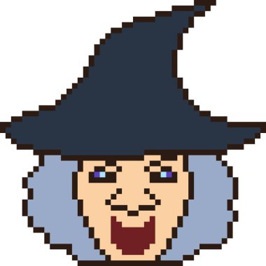 vektör piksel sanat cadı kafası izole