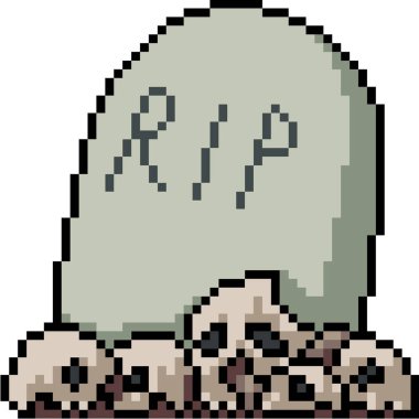 Vektör piksel sanat mezarı ölü izole araba