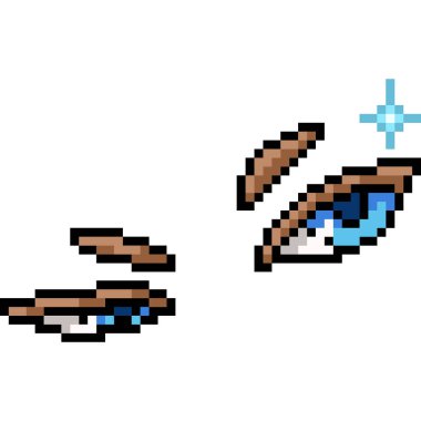 vektör piksel sanat anime göz izole çizgi film