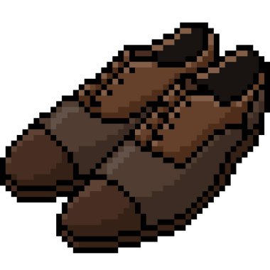 vektör piksel sanat deri ayakkabı izole çizgi film