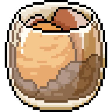 vektör pikseli sanat eseri dondurma camı izole edilmiş çizgi film.