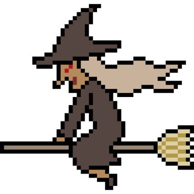 vektör piksel sanatı cadı sineği izole edildi