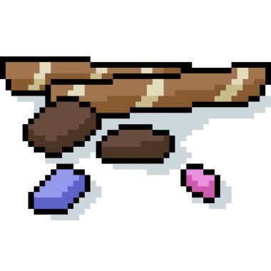 vektör pikseli çocuk atıştırmalığı izole çizgi film