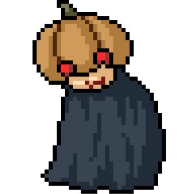 Vektör piksel sanat balkabağı kostümü de izole edilmiş.