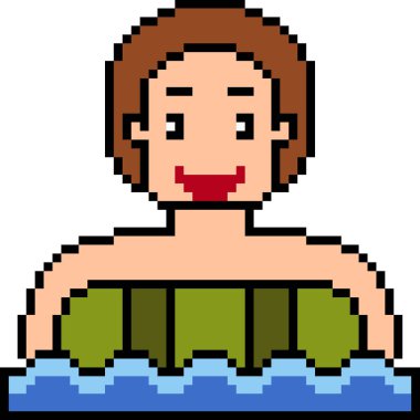 Vektör piksel sanatsal adam can simidi izole edildi