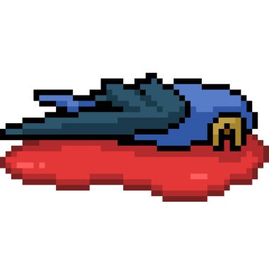 Vektör piksel sanat kuşu ölü izole çizgi film