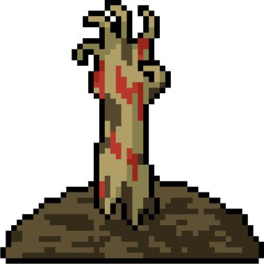 vektör piksel sanat ceset el izole cartoo