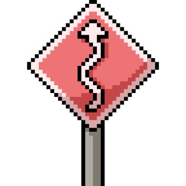 vektör pikseli sokak işareti izole edilmiş çizgi film