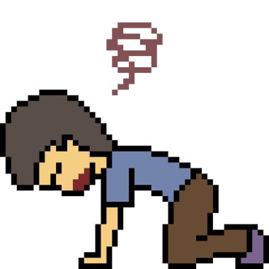 Vektör piksel sanatı umutsuz adam izole