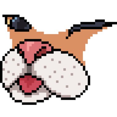 vektör piksel sanat kedisi yüzü izole edilmiş çizgi film