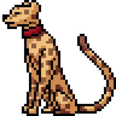 Vektör piksel sanat leoparı izole edilmiş çizgi film