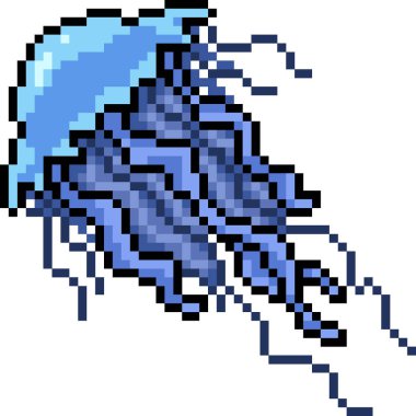 vektör piksel sanat denizanası izole edilmiş çizgi film