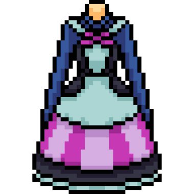 vektör piksel sanat kadın elbise izole çizgi film