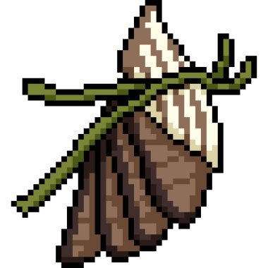 Vektör piksel resim balığı izole edilmiş çizgi film dilimi