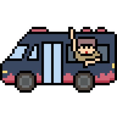 vektör piksel sanat seyahat aracı izole edildi