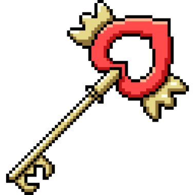 vektör piksel sanatı izole kalp anahtarı