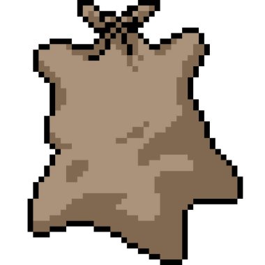 vektör piksel resim çantası izole edilmiş çizgi film