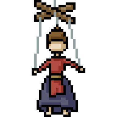 vektör pikseli sanat kuklası izole edilmiş çizgi film