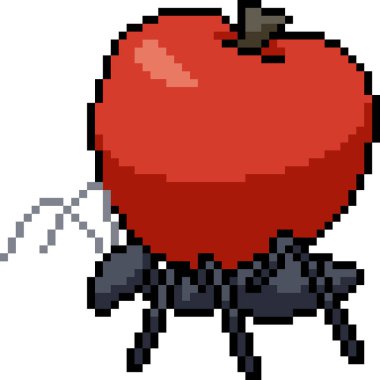 vektör piksel sanat karıncaları meyveli karikatür taşır