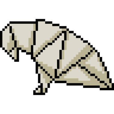 vektör piksel sanat kuşu kağıdı izole edilmiş çizgi film