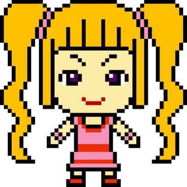 vektör piksel kızı izole edildi