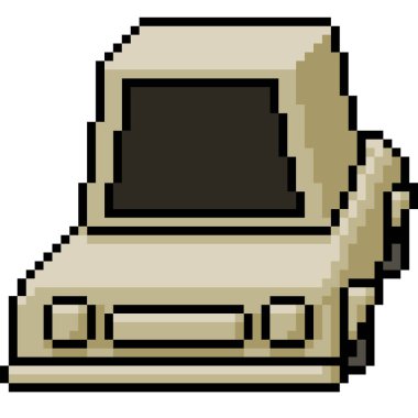 vektör pikseli kağıt araba karikatür izole