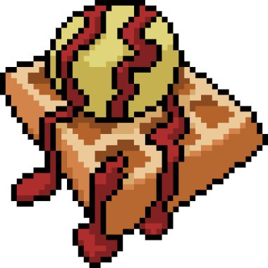 vektör pikselli dondurma izole edilmiş çizgi film.