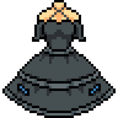 vektör piksel sanat kadın elbise izole çizgi film