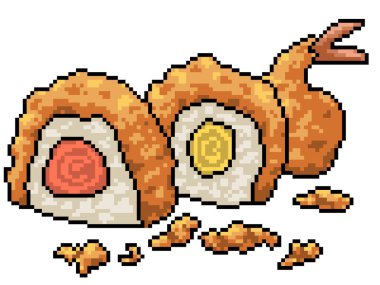 Japon suşi setinin piksel sanatı