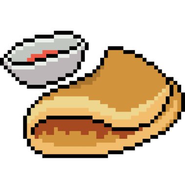 vektör piksel sanat atıştırmalığı izole edilmiş karta ayarlandı