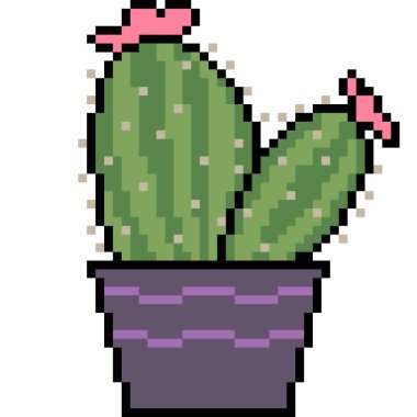 vektör piksel sanat kaktüsü izole edildi