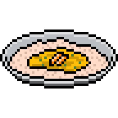 vektör piksel sanat yemeği omlet pirinç izole