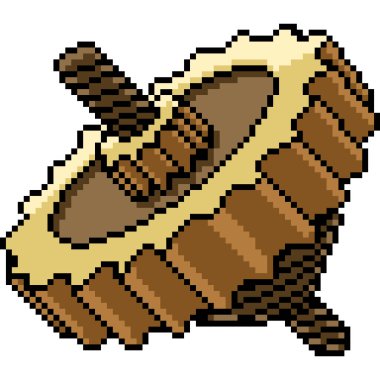 vektör piksel sanatı izole edilmiş altın dişli