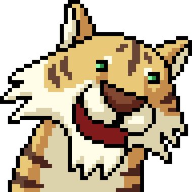 Vektör piksel sanat kaplan izole çizgi film