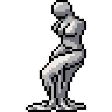 vektör piksel sanat heykeli izole edilmiş çizgi film