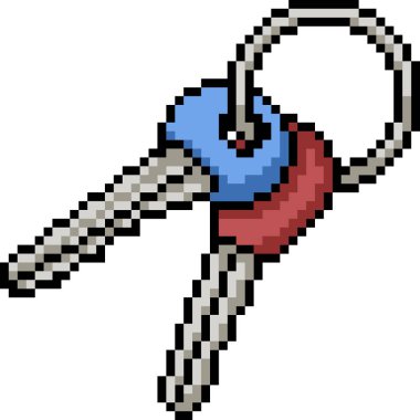 vektör piksel sanat anahtarı izole edilmiş çizgi film