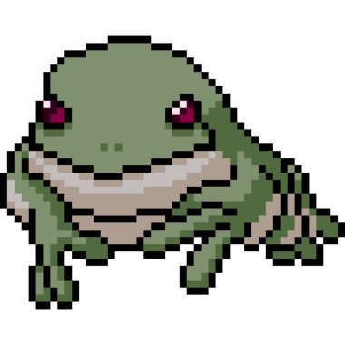 vektör piksel sanat kurbağası izole çizgi film