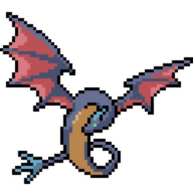 Vektör piksel sanatı izole edilmiş fantezi canavarı